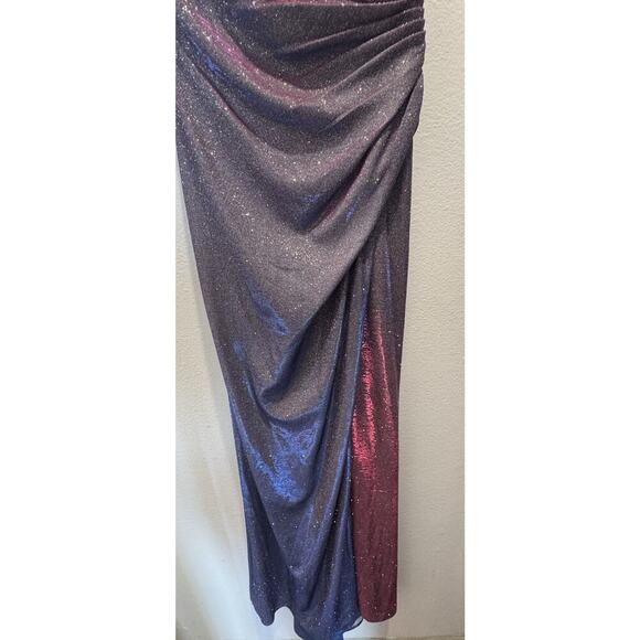 Ienna For Mac Duggal Size 2 Iridescent Long Slit Gown Dress Shimmer Mermaid Glam - Picture 5 of 12